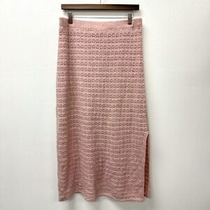 House of Harlow Knit Maxi Side Slit Skirt L